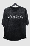 Oversize Black Clover Asta V4 Sırt Baskılı Yıkamalı T-Shirt, Unisex Anime Baskılı Eskitme Tişört