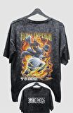 Oversize One Piece Sabo V2 Sırt Baskılı Yıkamalı T-Shirt, Unisex Anime Baskılı Retro Tişört