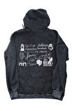 Unisex Taylor Swift Sırt Baskılı Kapüşonlu Yıkamalı Sweatshirt, Oversize Swiftie Eskitme Hoodie