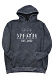Unisex Taylor Swift Sırt Baskılı Kapüşonlu Yıkamalı Sweatshirt, Oversize Swiftie Eskitme Hoodie