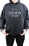 Unisex Taylor Swift Sırt Baskılı Kapüşonlu Yıkamalı Sweatshirt, Oversize Swiftie Eskitme Hoodie