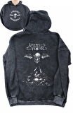 Unisex Skull Avenged Sevenfold Sırt Baskılı Kapüşonlu Yıkamalı Sweatshirt,Oversize Rock Band Hoodie