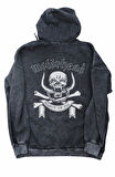 Unisex Motörhead Sırt Baskılı Kapüşonlu Yıkamalı Sweatshirt, Oversize Rock Band Baskılı Hoodie