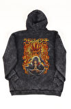 Unisex Itachi Uchiha Sırt Baskılı Kapüşonlu Yıkamalı Sweatshirt,Oversize Anime Naruto Temalı Hoodie
