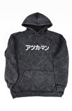 Unisex Levi Sırt Baskılı Kapüşonlu Yıkamalı Sweatshirt, Oversize Anime Attack On Titan Hoodie