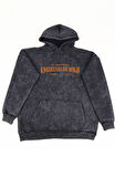 Unisex Kyuubi Mode Kurama Sırt Baskılı Kapüşonlu Yıkamalı Sweatshirt, Oversize Anime Naruto Hoodie