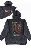 Unisex Buggy One Piece Sırt Baskılı Kapüşonlu Yıkamalı Sweatshirt, Oversize Anime Temalı Hoodie