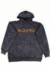 Unisex Chainsaw Man Pochita Sırt Baskılı Kapüşonlu Yıkamalı Sweatshirt,Oversize Anime Temalı Hoodie