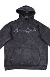 Oversize Ariana Grande Sırt Baskılı Kapüşonlu Yıkamalı Sweatshirt, Unisex Şarkıcı Temalı Hoodie