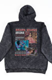 Oversize Ariana Grande Sırt Baskılı Kapüşonlu Yıkamalı Sweatshirt, Unisex Şarkıcı Temalı Hoodie