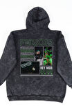 Oversize Feid Ferxxo Sırt Baskılı Kapüşonlu Yıkamalı Sweatshirt, Unisex Rapper Temalı Retro Hoodie