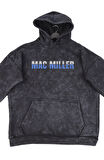 Unisex Mac Miller Sırt Baskılı Kapüşonlu Yıkamalı Sweatshirt, Oversize Şarkıcı Temalı Retro Hoodie