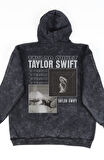 Unisex Taylor Swift Sırt Baskılı Kapüşonlu Yıkamalı Sweatshirt, Oversize 2024 Albüm Temalı Hoodie