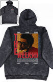 Unisex The Weeknd Sırt Baskılı Kapüşonlu Yıkamalı Sweatshirt,Oversize Şarkıcı Temalı Vintage Hoodie