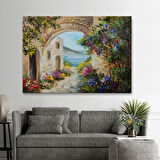 Yaz Manzarası Yağlıboya Görünüm Dekoratif Kanvas Duvar Tablosu-3476