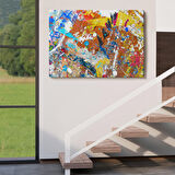 Soyut Yağlıboya Görünüm Dekoratif Kanvas Duvar Tablosu-3477