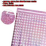 NessiWorld Ekstra Metalize Rose Gold Renk Disko Dikdörtgen Kesim Kapı Perdesi Dekorasyon 1x2 Metre