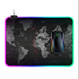 ALLY Dünya Desenli RGB Led Işıklı Oyuncu Mouse Pad 300*250*4MM