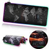 ALLY Dünya Desenli RGB Led Işıklı Oyuncu Mouse Pad 300*800*4MM