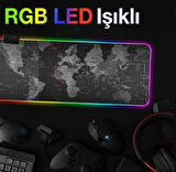ALLY Dünya Desenli RGB Led Işıklı Oyuncu Mouse Pad 300*800*4MM