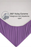 | Ranforce | Pamuklu Tek / Çift Kişilik Mor Lastikli Çarşaf | 14 Renk | Fıtted |