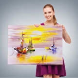 Venedik İtalya Yağlıboya Görünüm Dekoratif Kanvas Duvar Tablosu-3487