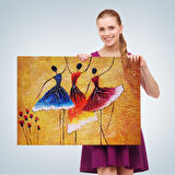 İspanyol Dansı Yağlıboya Görünüm Dekoratif Kanvas Duvar Tablosu-3488