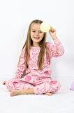 Kız Çocuk Orta Kalınlıkta Basic Baskılı Pijama Takımı