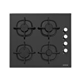 Silverline Siyah Cam Ankastre Set (3490 Oslo Davlumbaz - CS5343B01 Ocak - BO65E1B01 Fırın)