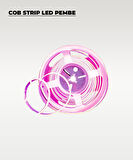 12V COB Şerit Led Pembe Işık  - Metrede 360 Led - 5 Metre