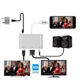 Coofbe İphone İpad Vga Hdmi Dönüştürücü İphone Görüntü Aktarım Kablosu Hdmi Vga Av Audio Dönüştürücü