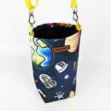  Woodycord 1 Litrelik Matara Kılıfı Su Şişesi Taşıma Çantası Water Bottle Bag Uzay
