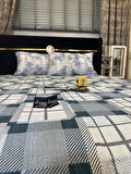 NİVEMESHOME MAVİ DESENLİ 200X230 TEK PİKE ÖRTÜSÜ ÇİFT KİŞİLİK