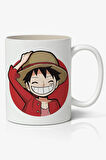 One Piece Monkey D. Luffy Anime Baskılı Beyaz Porselen Kupa Bardak