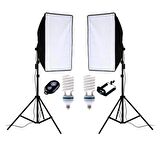 50x70 Softbox 2li Sürekli Işık Seti 2x85W Bluetooth Kumandalı