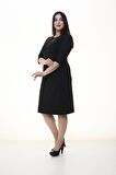 Siyah Cepli Esnek Elbise 34E-1381