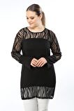 Zebra Siyah Büyük Beden Tunik 34E-1602