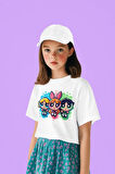 Power Puff Girls Baskılı Unisex Çizgi Film Çocuk Tişört (1-12 YAŞ)