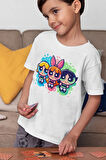 Power Puff Girls Baskılı Unisex Çizgi Film Çocuk Tişört (1-12 YAŞ)