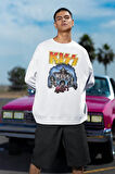 Kiss Rock Metal Müzik Grubu Baskılı Unisex Oversize Sweatshirt