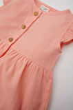 DeFacto Kız Bebek Basic Düz Kısa Kollu Flamlı Poplin Yazlık Elbise Z7402A225SMOG99