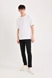 DeFacto Carlo Skinny Fit Ekstra Dar Kalıp Normal Bel Ekstra Dar Paça Siyah Jean Pantolon S2285AZ24AUNM40