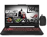ASUS TUF GAMING A15 FA507NV-LP037 Amd Ryzen 7 7735HS 16GB DDR5 Ram 512GB SSD 8GB RTX4060 15.6inç FHD IPS 144Hz Freedos Taşınabilir Bilgisayar FA507NV-LP03701+ZettaÇanta