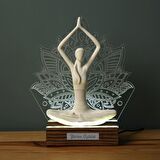 Veraart Işıklı Kişiselleştirilebilir Lotus Çiçeği Yoga Yapan Kadın Biblo Gece Lambası Dekoratif Obje