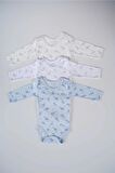 BABYTOO 3'LÜ KARIŞIK DESENLİ UZUN KOLLU BEBEK ÇITÇITLI BADİ