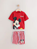 Erkek Çocuk Mickey Çizgili Şortlu Takım