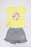 Breeze Kız Çocuk Penye Fırfırlı Şortlu Takım