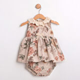 Kız Bebek Ceketli Güpürlü Donlu Elbise Takımı MAR-155-1