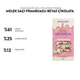 Patislove Antep Fıstığı Kremalı ve Pişmaniye Dolgulu Frambuaz Tozlu Beyaz Çikolata, 90G