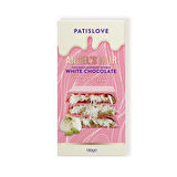 Patislove Antep Fıstığı Kremalı Ve Pişmaniye Dolgulu Frambuaz Tozlu Beyaz Çikolata, 180g